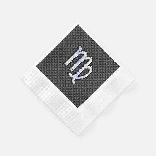 Virgo Zodiac-Zeichen auf Holzkohlefaser-Art Serviette (Ecke)