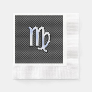Virgo Zodiac-Zeichen auf Holzkohlefaser-Art Serviette
