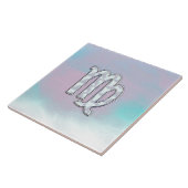 Virgo Zodiac-Zeichen auf Pastellen Nacre Style Pri Fliese (Seite)