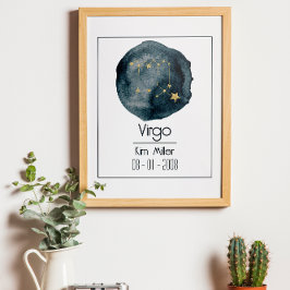 Virgo Zodiac Zeichen: Individuelle Name & Geburtst Poster
