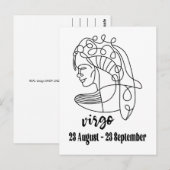 Virgo, Zodiac-Zeichen Postkarte (Vorne/Hinten)