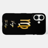 Virgo Zodiac-Zeichen, Schwarz & Gold Case-Mate iPhone Hülle (Rückseite (Horizontal))