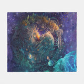 Virgo Zodiac Zeichenwasser-Farbe Design Fleecedecke (Vorderseite (Horizontal))
