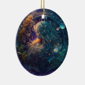 Virgo Zodiac Zeichenwasser-Farbe Design Keramik Ornament (Rechts)