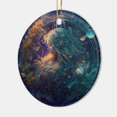 Virgo Zodiac Zeichenwasser-Farbe Design Keramik Ornament (Links)