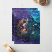 Virgo Zodiac Zeichenwasser-Farbe Design Mitteilungskarte (Vorderseite/Rückseite Beispiel)