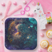 Virgo Zodiac Zeichenwasser-Farbe Design Pappteller (Party)