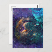 Virgo Zodiac Zeichenwasser-Farbe Design Postkarte (Vorne/Hinten)