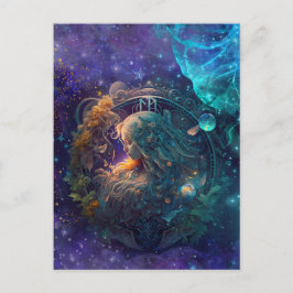 Virgo Zodiac Zeichenwasser-Farbe Design Postkarte
