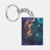 Virgo Zodiac Zeichenwasser-Farbe Design Schlüsselanhänger (Vorderseite links)