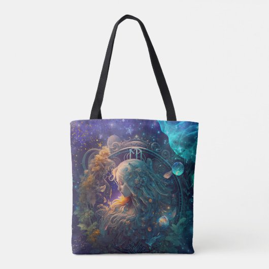 Virgo Zodiac Zeichenwasser-Farbe Design Tasche (Rückseite)