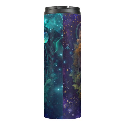 Virgo Zodiac Zeichenwasser-Farbe Design Thermosbecher (Rückseite)