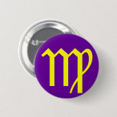 VIRGO, ZODIAKALES ZEICHEN BUTTON (Vorne & Hinten)