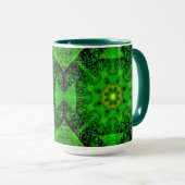 Virisierendes grünes Kaleidoskop, Tasse (VorderseiteRechts)