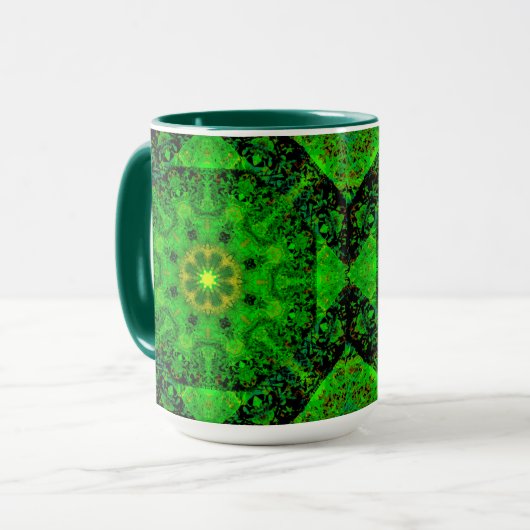 Virisierendes grünes Kaleidoskop, Tasse (Vorderseite Links)