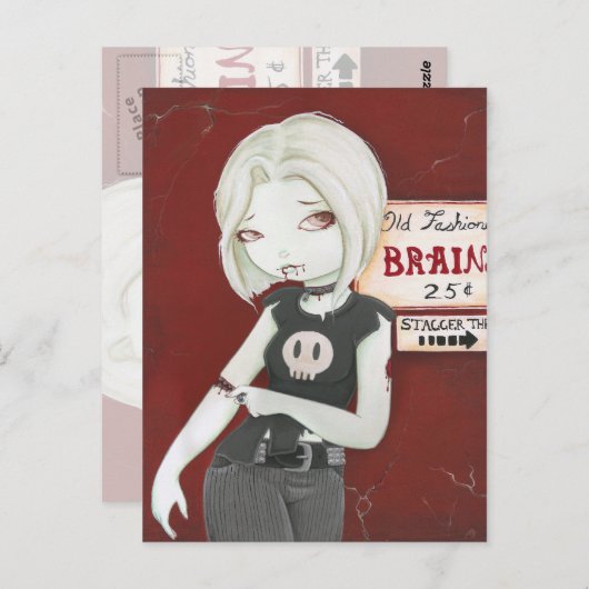 Virnia - Zombie-Punk-Goth Postkarte (Vorne/Hinten)