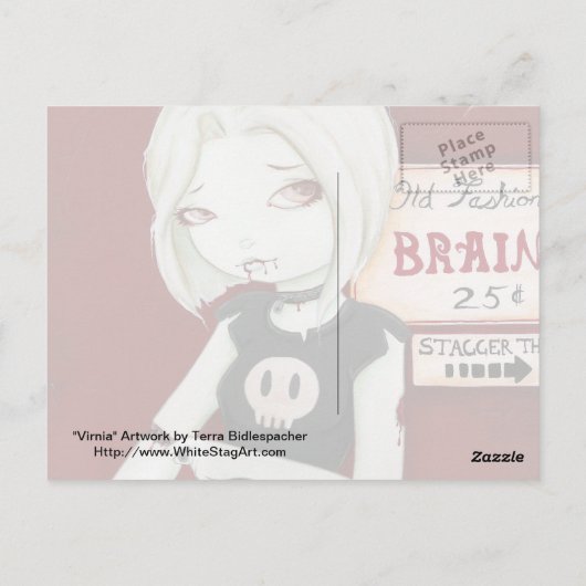 Virnia - Zombie-Punk-Goth Postkarte (Rückseite)