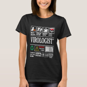 Virologe Labelfähigkeiten Losung Kaffee Wein Funny T-Shirt