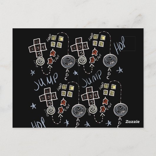 Virtual Abschluss Chalk Board vor dem K Kindergart Postkarte (Rückseite)