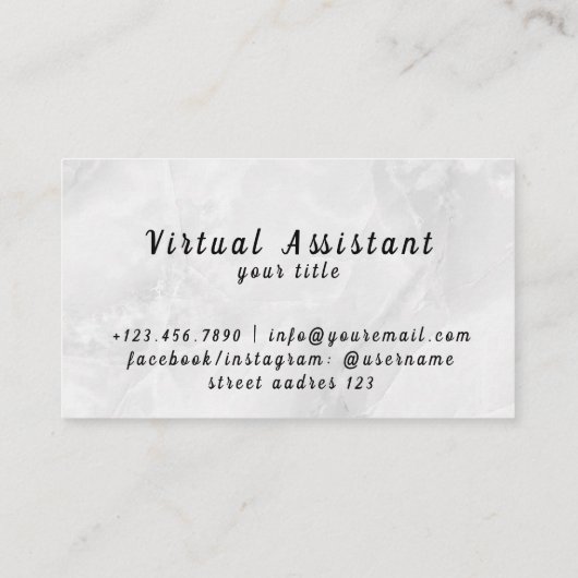 Virtual Assistant Business Card Visitenkarte (Rückseite)