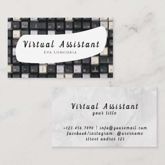 Virtual Assistant Business Card Visitenkarte (Vorne/Hinten)