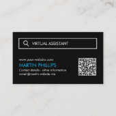 Virtual Assistant Business Cards mit QR-Code Visitenkarte (Vorderseite)
