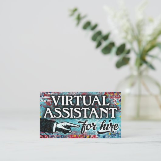 Virtual Assistant für die Vermietung von Visitenka Visitenkarte (Stehend Vorderseite)