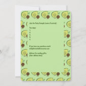 Virtual Baby Dusche Avocado und Pit Cartoon Einladung (Rückseite)