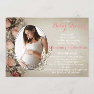 Virtual Baby Dusche bearbeitbares Foto Einladung