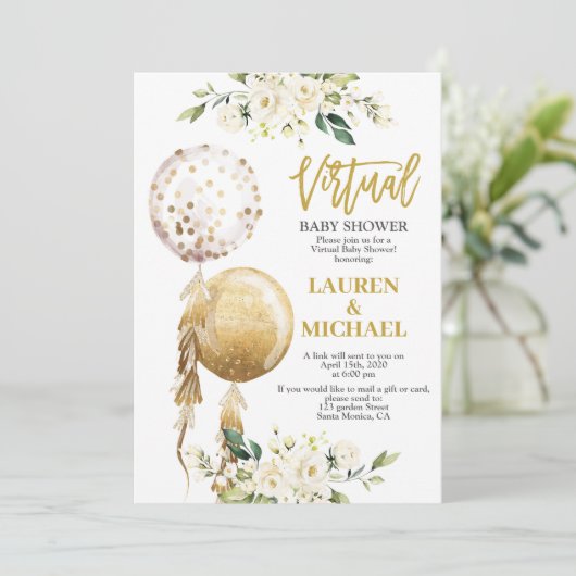 Virtual Baby Dusche Einladung (Stehend Vorderseite)