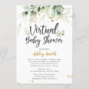 Virtual Baby Dusche Einladung Gründusche