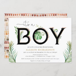 Virtual Baby Dusche Es ist ein Junge Safari Dschun Einladung