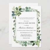Virtual Baby Dusche Eucalyptus Einladung (Vorne/Hinten)