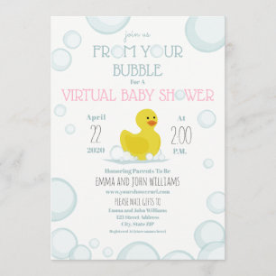 Virtual Baby-Dusche für die soziale Distanzierung Einladung