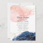 Virtual Baby-Dusche für Navy und Blush Einladung (Vorderseite)