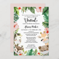 Virtual Baby Dusche | Masked Jungle Safari Friends