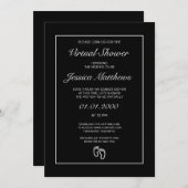 Virtual Baby Dusche Moderne Minimalistische Schwar Einladung (Vorne/Hinten)