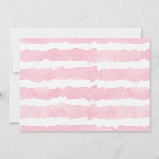 Virtual Baby Dusche Moderne Valentine rosa Weiß Einladung (Rückseite)