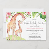 Virtual Baby Dusche niedliche Giraffe Safari-Babym Einladung (Vorderseite)