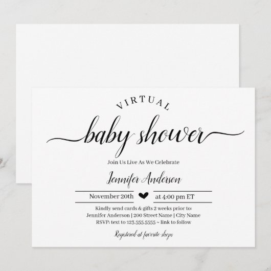 Virtual Baby Dusche per Mail (Vorne/Hinten)