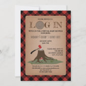 Virtual Baby-Dusche per Mail Anmeldung in Lumberja Einladung (Vorderseite)