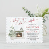 Virtual Baby Dusche per Mail Baby ist kalt draußen Einladung (Stehend Vorderseite)