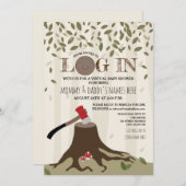 Virtual Baby-Dusche per Post Login in Woodland Einladung (Vorne/Hinten)