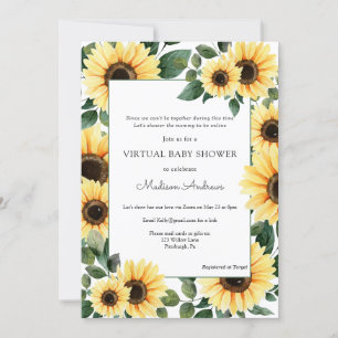 Virtual Baby Dusche Sonnenblume Einladung