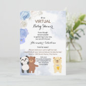 Virtual Baby Dusche Teddy Bears Einladung (Stehend Vorderseite)