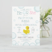 Virtual Baby Gender Reveal Ente Wadle Es ist Einladung (Stehend Vorderseite)