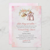 Virtual Baby Mädchentücher Aquarell BabyEinladung Einladung (Vorne/Hinten)