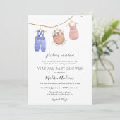 Virtual Baby Shower Boy oder Girl Neutral Einladung (Stehend Vorderseite)