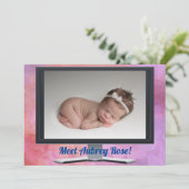 Virtual Baby Shower Girl Einladung (Stehend Vorderseite)