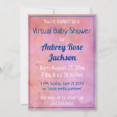 Virtual Baby Shower Girl Einladung (Rückseite)